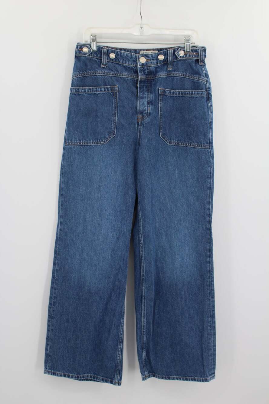 We The Free Jeans Womens Palmer Wide Leg 28 High Rise Button Fly Free People